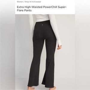 Old Navy Black Extra High-Waisted PowerChill Super-Flare Pants - Dark Gray
